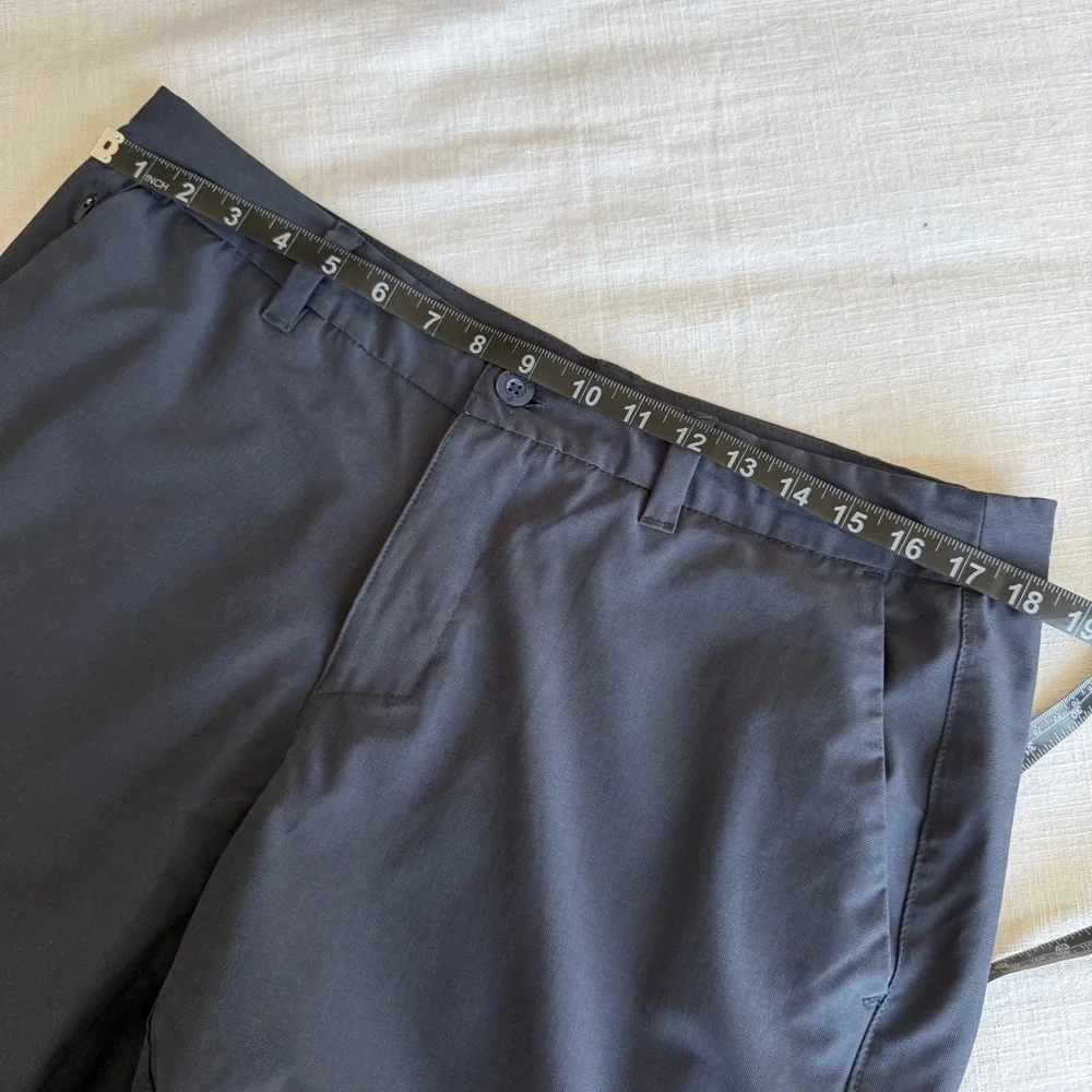 Hang Ten Mens Hybrid Performance Shorts Navy Blue Plaid Size 36 Stretch Golf